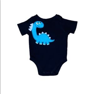 Garanimals Black Short Sleeve Dinosaur Onesie Size 3-6 Mo